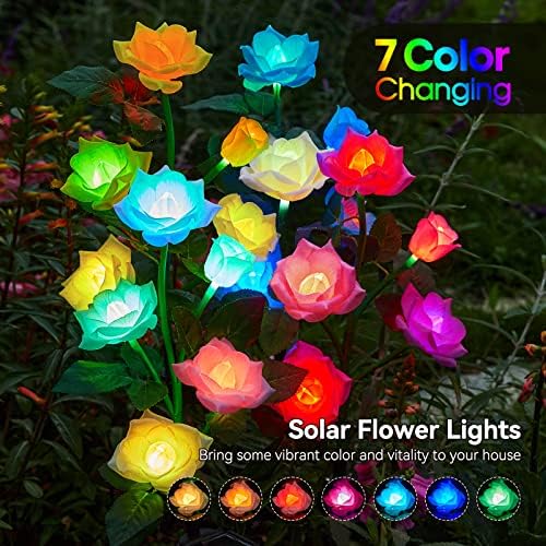 Luzes solares do jardim solar Kooper, à prova d'água, luzes externas solares de 4pack com 20 mais realistas de flores