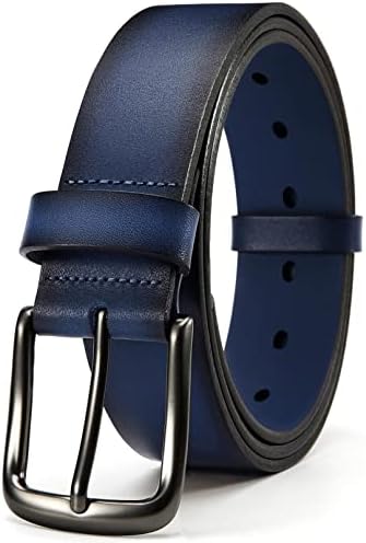 Yoetey Full Grein Leather Belt for Men | Couro de cinto masculino 1,5 para jeans casuais | Design de orifício oval fácil de fácil sair