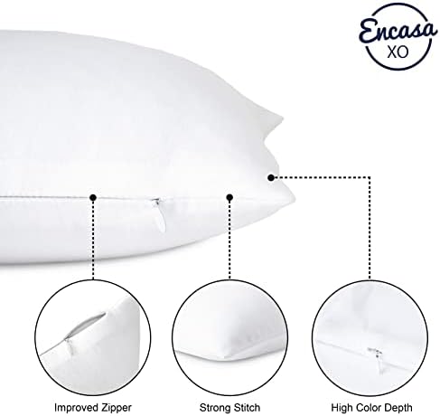 Casas de casa lança travesseiro de travesseiro 2pc Conjunto - branco - 18 x 18 polegadas de algodão tingido de 18 polegadas Caixa de almofada decorativa de sotaque para sofá Cadeir