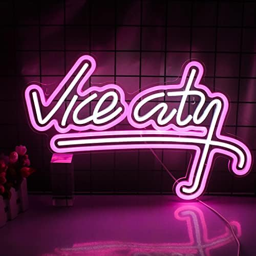 NXYX Vice City Néon Sign Pink LED SIGN PARA O QUARTO DE PAREDE DE BARROME