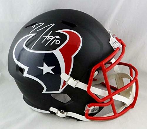 DeAndre Hopkins autografou Texans Plal Black Speed ​​f/s Capacete - JSA W Auth *W - Capacetes NFL autografados