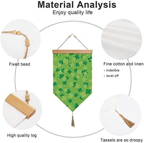Nudquio quatro folhas trevo linho de algodão pendurado sinalizador de parede de parede pintura imagem para decoração de varanda