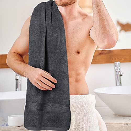 Toalhas utopia 4 toalhas de banho premium, anel giratório de algodão 600gsm, toalhas de secagem rápida e altamente