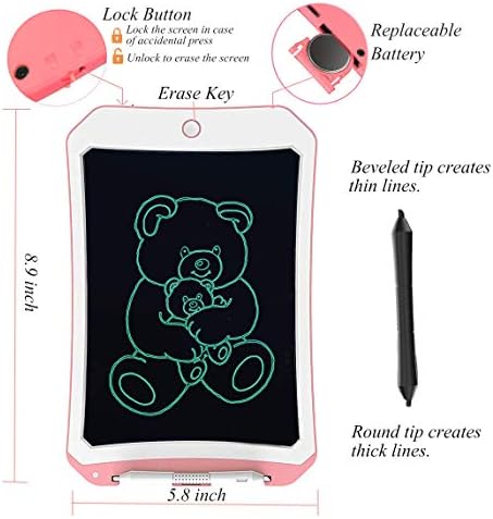 8,5 polegadas de graffiti tábua de brejeiras dodle pad para crianças, JRD & BS WINL LCD Writing Tablet com papel inteligente Stylus para escritor de desenho, presentes de aniversário para crianças e adultos de 6 a 9 anos de idade