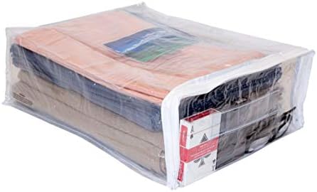 Sacos de armazenamento com zíper em vinil transparentes 12 x 15 x 5 polegadas 5-pacote