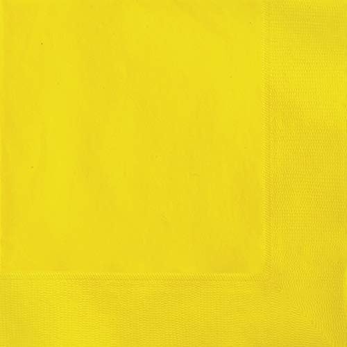 Guardanapos de almoço de papel sólido exclusivos, 6,5 x 6,5, amarelo de girassol