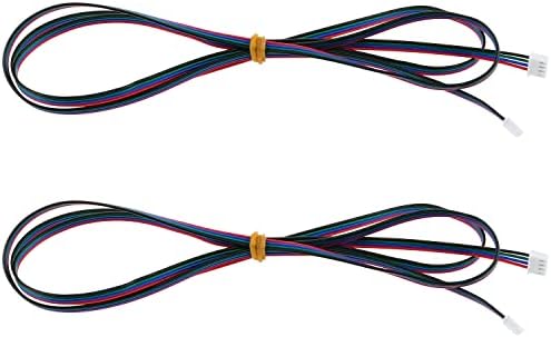 AYLIFU 2PCS 59 polegadas cabos de motor de passo CAIXO HX2.54 4 a 6 PINS CONECTOR DE CABO TERMINAL BRANCO （1,5M
