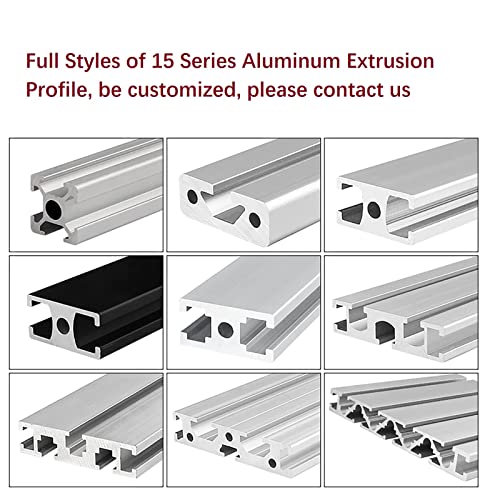 Mssoomm 1 pacote 15100 Comprimento do perfil de extrusão de alumínio 54,33 polegadas / 1380mm prata, 15 x 100mm 15 séries t tipo T-slot t-slot European Standard Extrusions Perfis Linear Linear Lucro para CNC