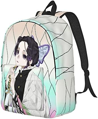 Homraa Demon Anime Shinobu Kocho Backpack Mulheres Mulheres Estudantes Backpack de moda da escola para fãs de anime Homens meninos meninas