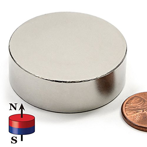 N52 CMS Magnetics® O ímã de neodímio mais forte dia 1,5 ”x 1/2” NDFEB RARE EARRA 1 CONTAGEM