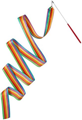 Aislor Rainbow Freiner - Wand Long Ribbon for Kids Dance, Baton Stick Girling e Ginástica Rítmica