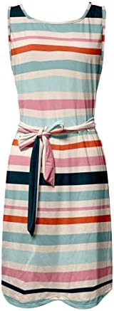Mini Vestido Mini Vestido de Vestido Verão Moda listrada de mangas curtas Crewneck praia vestido casual de bolso fit slim fit