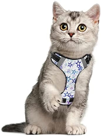 KFBE Christmas Cat Harness Festival Star Festival Happy Dog Vest Caires e Leash Set para caminhar com faixas refletivas