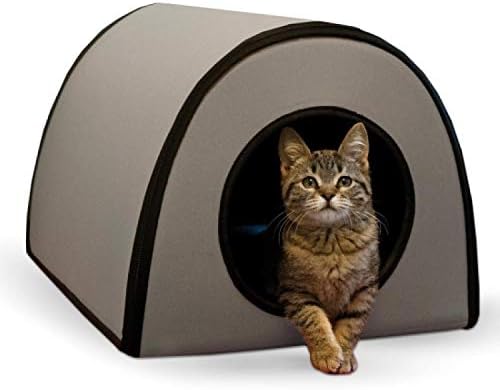 K&H PET Products Thermo Mod Kitty Shelter à prova d'água Aquecimento de gato Aquecimento cinza 21 x 14 x 13 polegadas