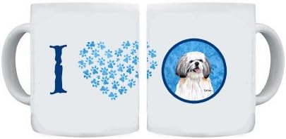 Tesouros de Caroline SC9128BU-CM15 Shih Tzu Lavagem de louça Segura MicrowAvable Creamic Coffee Caneca de 15 onças, 15 onças, multicoloria