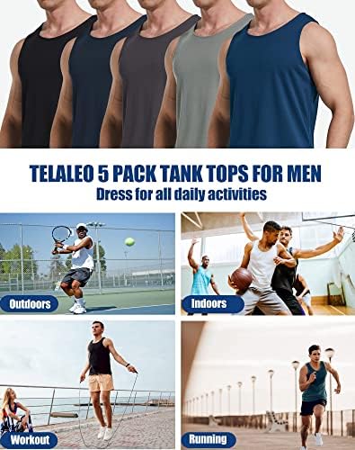 Tamas de treino masculinas da Telaleo 5 pacote Mush Mush Mush Mush Gym Camise