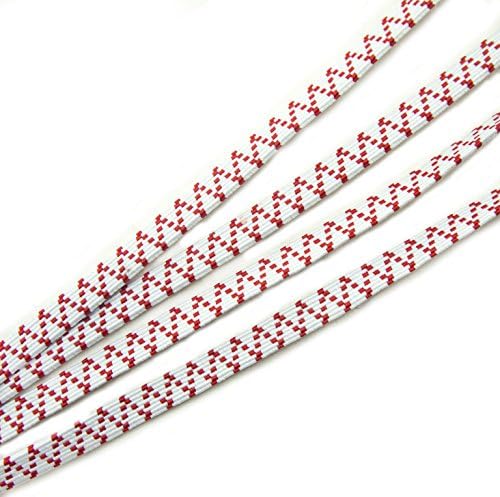 Hand¨ Branco e Vermelho Denso Forte de Densidade Forte elástica para a cintura, bainha, punhos - 10 mm de largura x 20 metros de