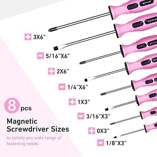 Conjunto de broca rosa de 12v de 175 peças FASTPRO e 12 peças de fenda magnética rosa conjunto de fendas