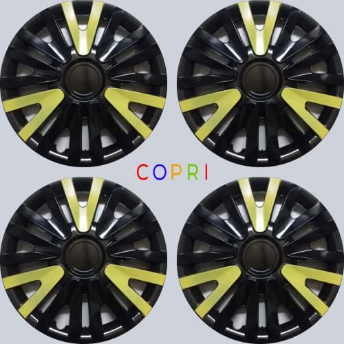 Conjunto de copri de tampa de 4 rodas de 4 polegadas de 14 polegadas para amarelo preto