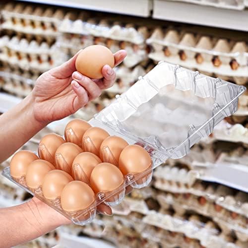 Cartões de ovos de plástico Clear Ovo Ovo Costos de ovo a granel As caixas de ovo em branco e ovos seguram 12 ovos bandeja de ovo de galinha com segurança para o mercado de fábricas de frango, armazenamento de geladeira caseira