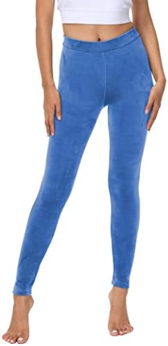 Cozzyon Mulheres Velas Leggings, Leggings macias de cintura Alta calças de ioga de veludo de inverno