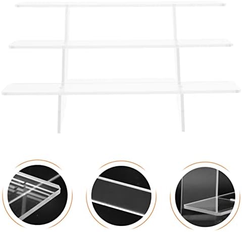 Zerodeko 4pcs Clear Acrílico Display Riser Ação Figura de retenção da prateleira de bolo transparente