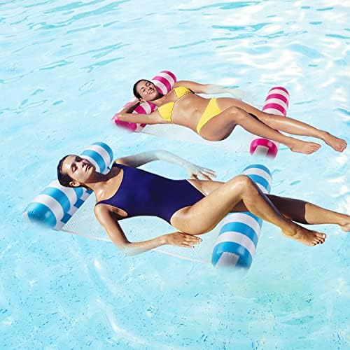 【4 pacote】 Float da piscina premium Float Hammock, rede inflável multiuso, lounge de rede de água. ...
