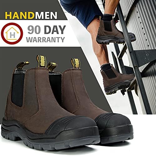 Botas de trabalho para homens de mão para homens, aço/dedo macio botas de trabalho à prova d'água, tênis de trabalho dissipativo
