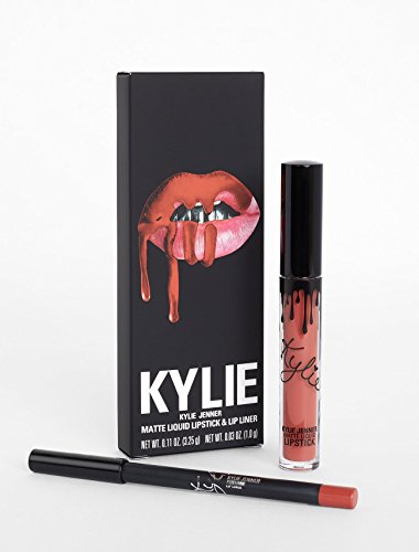 Batom líquido fosco e revestimento labial, kit de lábios por Kylie Jenner - outono