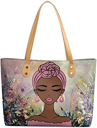 Fznhql bolsas de sacolas afro -americanas para mulheres negras Bolsas de ombro de moda de moda Saco de presente de viagem à praia