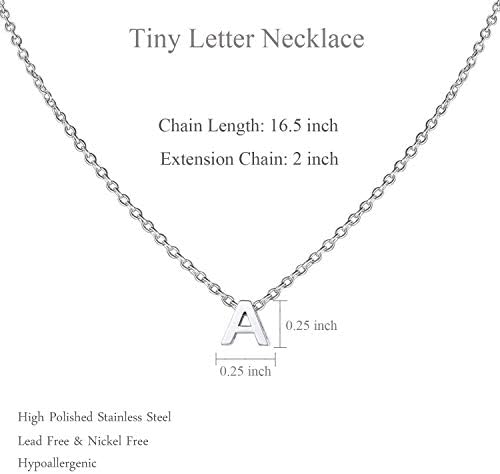 Momol Pequeno colar inicial para mulheres de aço inoxidável colar de letra de letra Colar personalizado para meninas