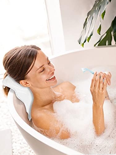 Almofado de banho respirável de ihvewuo S9a Bathtow com 6 xícaras de sucção anti-deslizamento 4D Mesh macio Spa Banho Pillow com