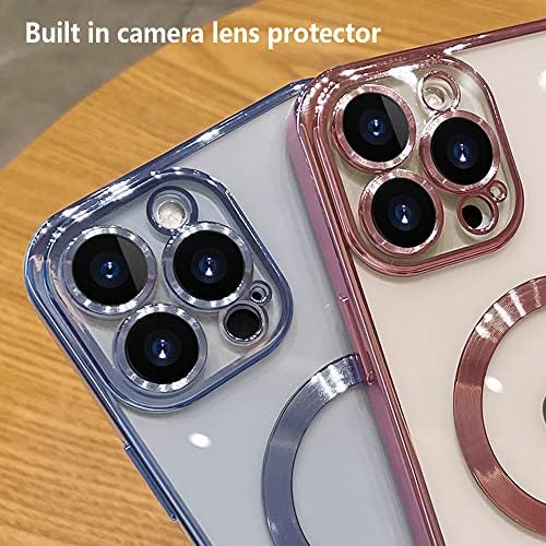 Lzghoyf Clear Caso para iPhone 13 Pro Max integrado Lente de câmera Protetor de caixa magnética compatível com magsafe