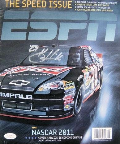 Kevin Harvick assinou a revista ESPN JSA - revistas autografadas da NASCAR