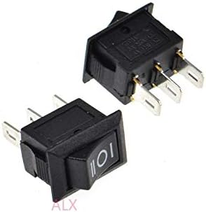 10pcs spdt 3pin Mini botão preto botão de push rocker interruptor ON/OFF/ON ON BOOT Power Switches 3A/250V 6A/125V 1015mm