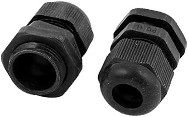 X-DRE PG11 NYLON NYLON DISPUSTIVA GLANDA CONECTOR CONECTOR JONTAS A fixador de preto 10 PCs (Glândula de cabo Nylon