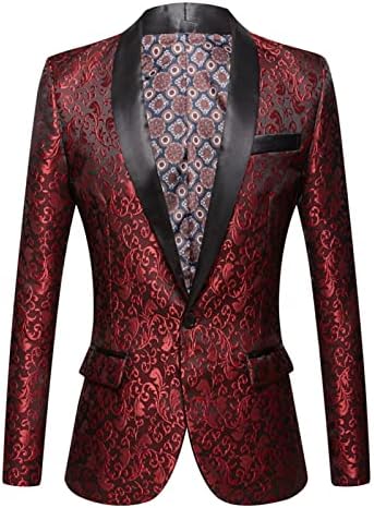 Jaqueta de smoking floral de luxo masculino Paisley Jacquard Shawl Lapel Dress Terne Blazer Blazer Coat Blazer Coat de Blazer