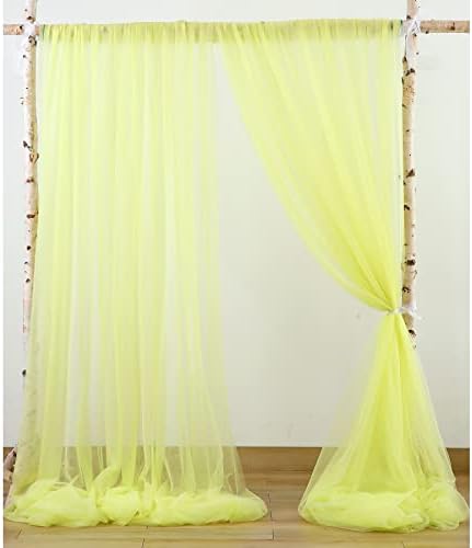 Cortinas de pano de fundo de tule amarelo para festas de 10 pés x 8 pés cortinas de pano de fundo para girassol.