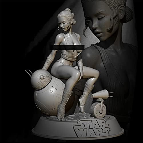 Risjc 1/24 75mm Planet Fantasy Planet Female Warrior Model Model Kit, sem montagem e não pintada Soldado fundido componentes /T1481N