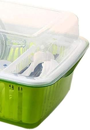 Jahh Green Bowl Rack - Caixa de talheres de armazenamento de cozinha Caixa de armazenamento de plástico Crevamento portátil portátil