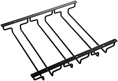 Dianoo 27,5cm Black Wine Glass Rack sob armário, cabide de armazenamento de copos de vinho, rack de haste pendurado para sala de jantar, 3 linhas