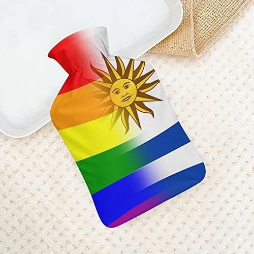 Bandeira do Uruguai LGBT Bandeira de água quente 1000ml Bolsa de injeção de água macia e fofo que quente para os pés