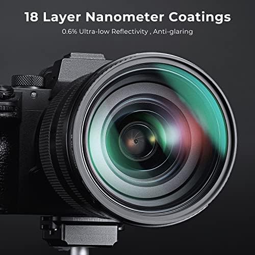 K&F Concept 58mm Difusão preta 1/4 e 1/8 Filtros Kit Filtros cinematográficos de efeito definido com uma camada multi -camada