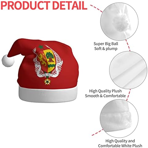 Brasão de armas de Zaltas de Chapéu de Natal Senegal para Chapéus de Papai Noel para adultos para adultos para materiais de festas