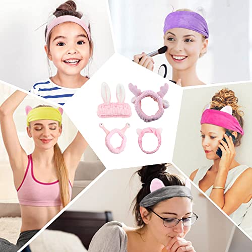 4packs rosa maquiagem de maquiagem para mulheres garotas lavar rosto