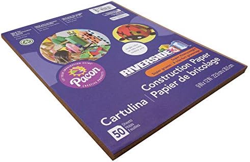 Riverside 3D Construction Paper, Brown, 9 x 12, 50 folhas