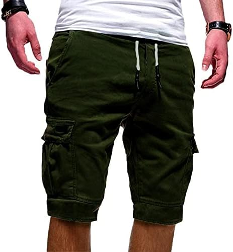 Masculino shorts de carga de cargo casual sólido esporte solto calça de moletom shorts de verão de tração respirável Rápida