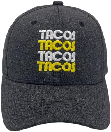 T -shirts de cachorro louco tacos tacos tacos chapéu engraçado retro mexicano amantes de comida boné de beisebol preto - tacos