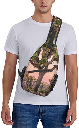 Miwoie Africa Tree Cross Chest Bag na diagonal, mochila crossbody sling para viagens de caminhada