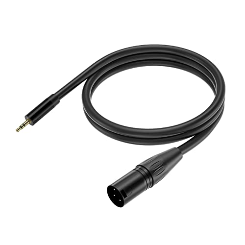 Yinker 3,5 mm a XLR Cabo de 5 pés, 1/8 de polegada TRS para XLR Microfone masculino Cabo, XLR a 1/8 Cordão de microfone